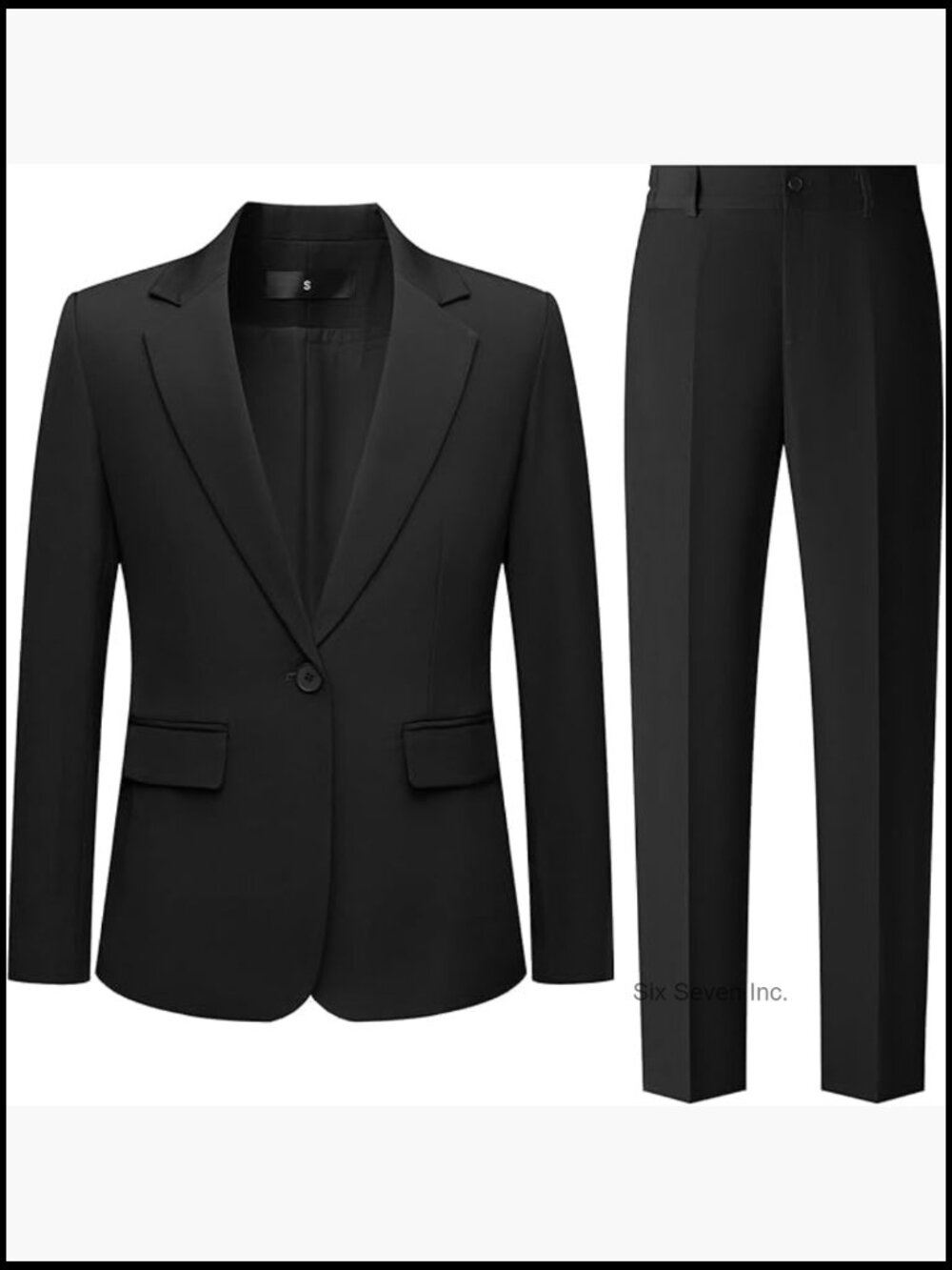 Women's 2 Piece Blazer and Pants Suit Set Notched Collar Professional Pantsuits
